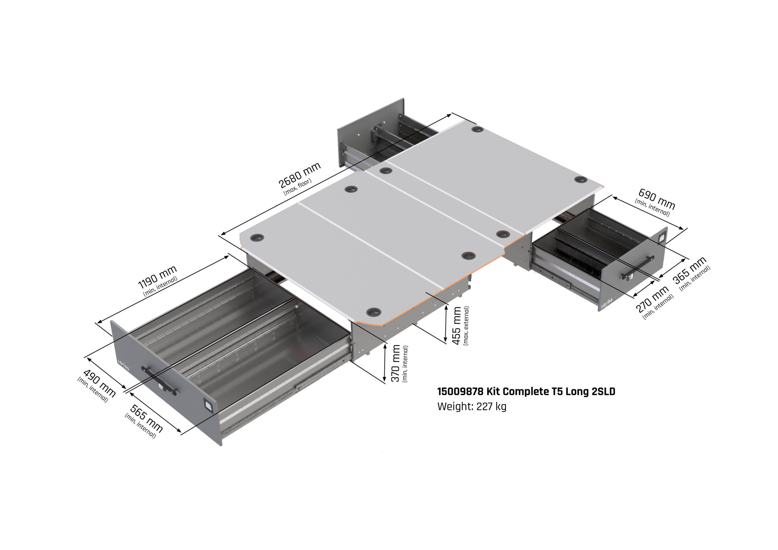 Smartfloor bilinredning Transporter 6 (lång) - Bild 2