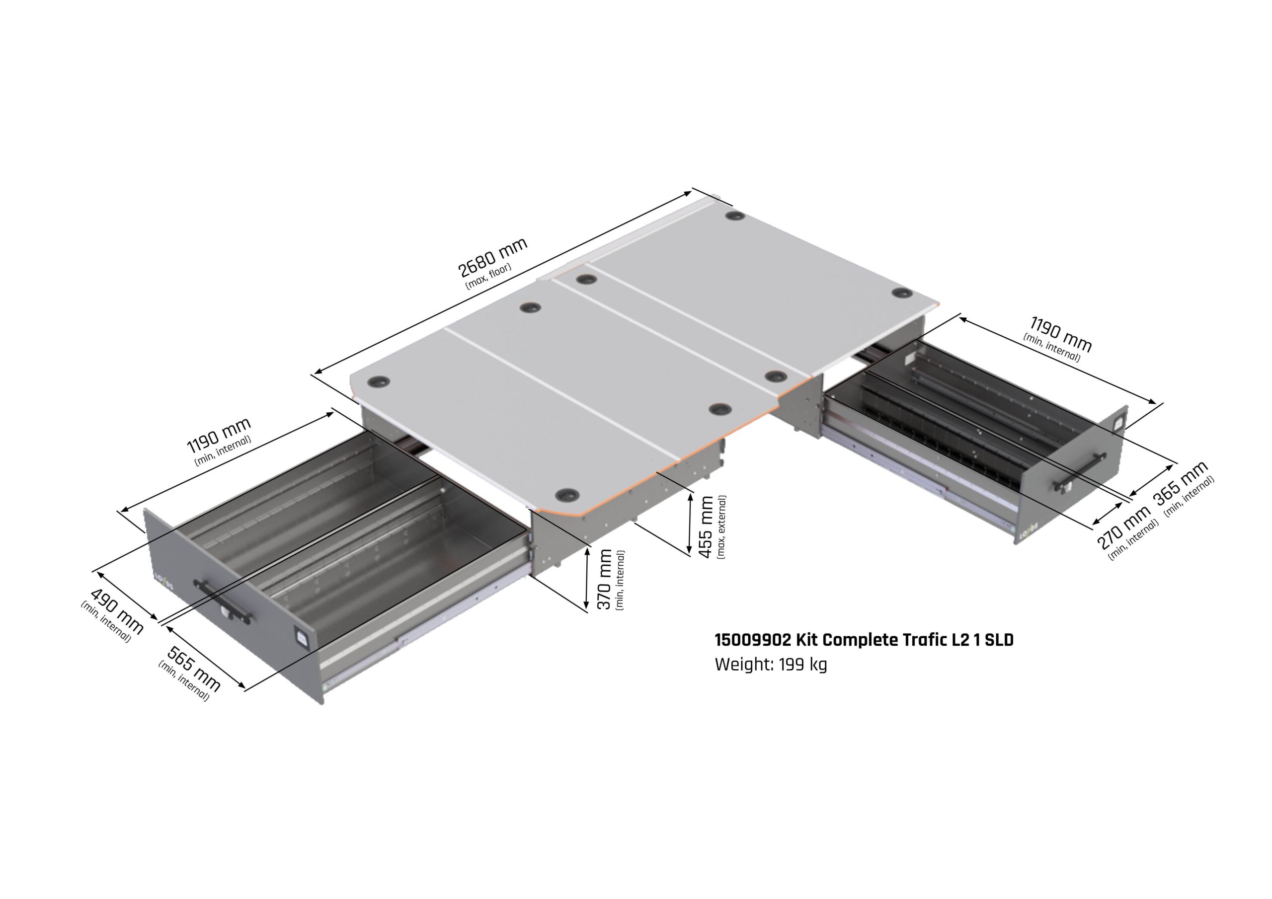 Smartfloor bilinredning Renault Trafic, Opel Vivaro (-> 2020) L2, Nissan NV300 - Bild 6