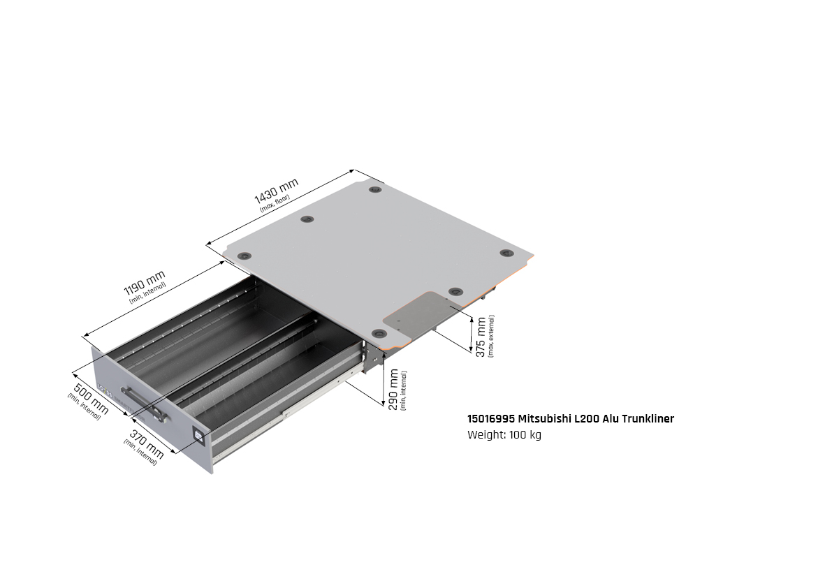 Smartfloor bilinredning Mitsubishi L200 Twin Cab flak (från 2019) - Bild 2